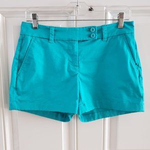 VINEYARD VINES Chino Shorts Mid Rise Teal Blue Womens SZ 0